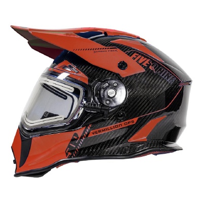 Снегоходный шлем 509 Delta R3L Carbon Fiber с подогревом Vermillion Ops фото в интернет-магазине FrontFlip.Ru
