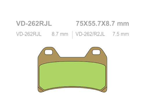 VESRAH Тормозные колодки  VD-262RJL  (270) фото в интернет-магазине FrontFlip.Ru