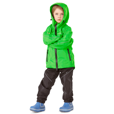 Dragonfly Детский комплект дождевой (куртка, брюки) EVO Kids GREEN (мембрана) фото в интернет-магазине FrontFlip.Ru