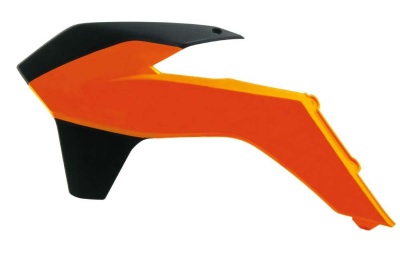RTech Боковины радиатора SX125-150 13-15 # SX250 13-16 # SXF250-450 13-15 # EXC-EXCF 14-16 оранжево-белые (moto parts) фото в интернет-магазине FrontFlip.Ru