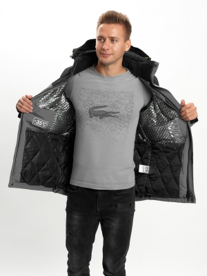 Молодежная зимняя куртка мужская серого цвета 2155Sr фото в интернет-магазине FrontFlip.Ru