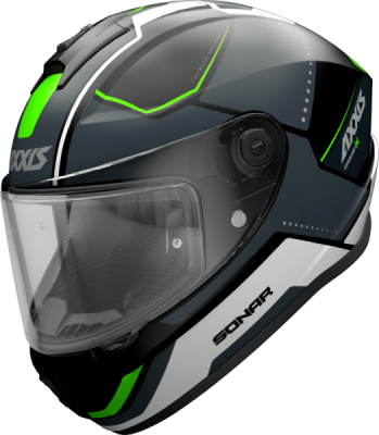 AXXIS FF112C Draken S Sonar Fluor Green шлем интеграл зеленый фото в интернет-магазине FrontFlip.Ru