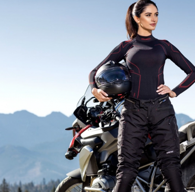 BRUBECK Охлаждающая мотофутболка женская Cooler Bikers черный-амарант фото в интернет-магазине FrontFlip.Ru