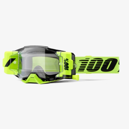 Очки 100% Armega Forecast Neon Yellow / Clear фото в интернет-магазине FrontFlip.Ru