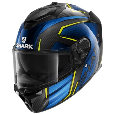 Шлем SHARK SPARTAN GT CARBON KROMIUM Black/Blue фото в интернет-магазине FrontFlip.Ru