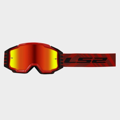 LS2 Очки кроссовые CHARGER PRO Goggle с прозрачной линзой красный фото в интернет-магазине FrontFlip.Ru