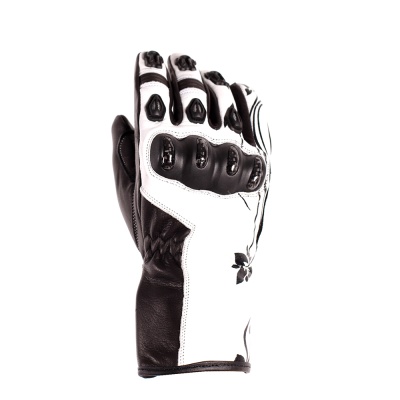 Перчатки (спорт) женские INFLAME AMAZON, кожа, цвет бело-черный фото в интернет-магазине FrontFlip.Ru