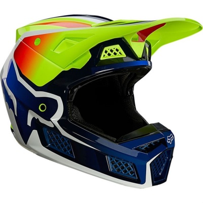 Мотошлем Fox V3 RS Wired Helmet Flow Yellow 2021 фото в интернет-магазине FrontFlip.Ru