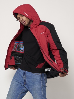 Горнолыжная куртка мужская красного цвета 88812Kr фото в интернет-магазине FrontFlip.Ru
