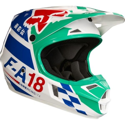Мотошлем подростковый Fox V1 Sayak Youth Helmet Green фото в интернет-магазине FrontFlip.Ru