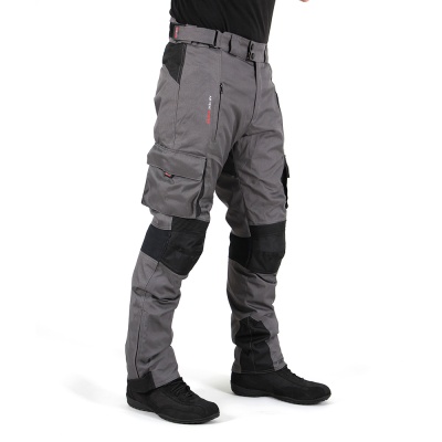 Мотоштаны мужские INFLAME TRAVELLER, цвет черно-серый фото в интернет-магазине FrontFlip.Ru
