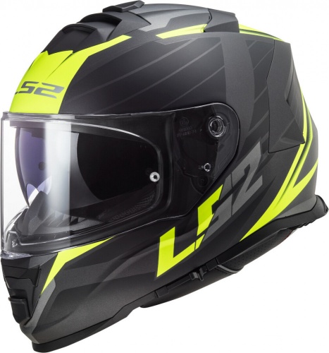 LS2 Мотошлем FF800 STORM NERVE матовый черно-желтый фото в интернет-магазине FrontFlip.Ru