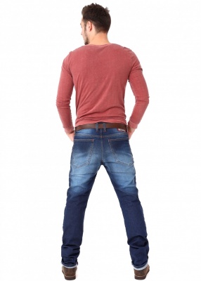 Мотоджинсы STARKS PYTHON STRONG STRETCH REGULAR FIT Синий Потертый фото в интернет-магазине FrontFlip.Ru