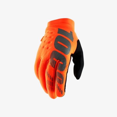Мотоперчатки 100% Brisker Glove Fluo Orange/Black фото в интернет-магазине FrontFlip.Ru