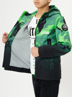 Куртка демисезонная для мальчика зеленого цвета 168Z фото в интернет-магазине FrontFlip.Ru