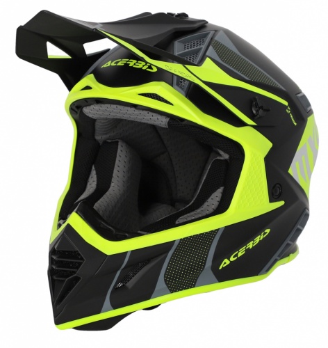 Шлем Acerbis X-TRACK 22-06 Black/Fluo-Yellow фото в интернет-магазине FrontFlip.Ru
