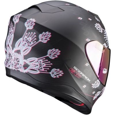[SCORPION EXO] Мотошлем EXO-520 AIR TINA, цвет Черный Матовый/Серебристый/Розовый фото в интернет-магазине FrontFlip.Ru