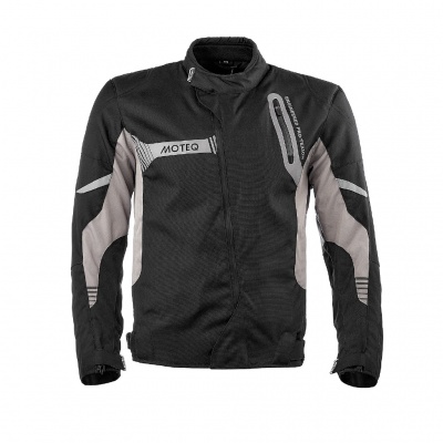 MOTEQ Мотоциклетная текстильная куртка CARDINAL Черный/Серый фото в интернет-магазине FrontFlip.Ru