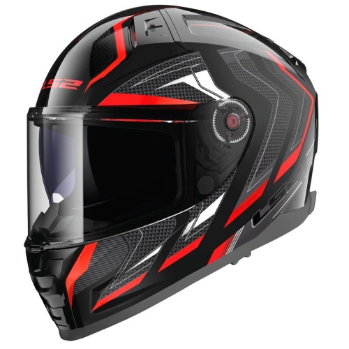 LS2 Мотошлем FF811 VECTOR II ALIZER черно-красный фото в интернет-магазине FrontFlip.Ru