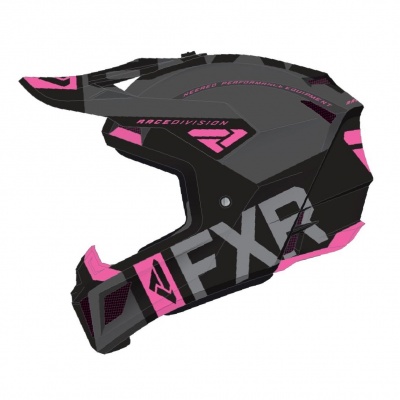 Шлем FXR Clutch Evo Black/Char/Elec Pink фото в интернет-магазине FrontFlip.Ru