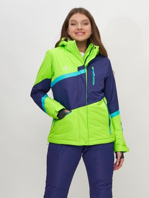 Горнолыжная куртка женская салатового цвета 551901Sl фото в интернет-магазине FrontFlip.Ru
