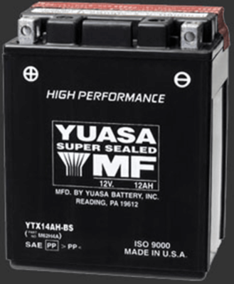 YUASA   Аккумулятор  YTX14-AH-BS(14-A2,14B2,14A-A2) с электролитом фото в интернет-магазине FrontFlip.Ru