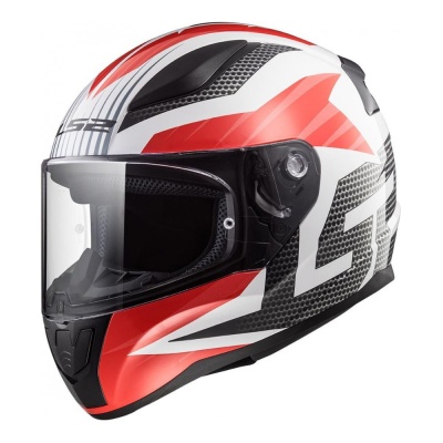 LS2 Мотошлем FF353 RAPID II GRID бело-красный фото в интернет-магазине FrontFlip.Ru