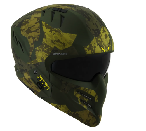 [SUOMY] Мотошлем ARMOR URBAN SQUAD CAMOUFLAGE, цвет Зеленый Матовый фото в интернет-магазине FrontFlip.Ru