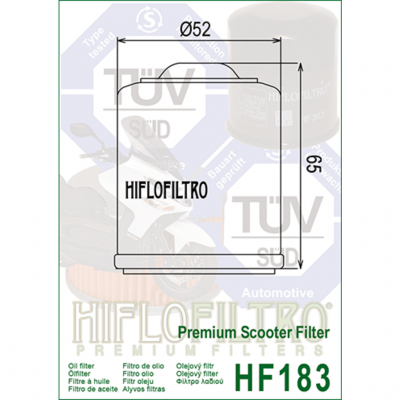 HIFLOFILTRO Масляные фильтры (HF183) фото в интернет-магазине FrontFlip.Ru
