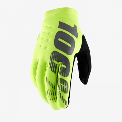 Мотоперчатки 100% Brisker Glove Fluo Yellow фото в интернет-магазине FrontFlip.Ru