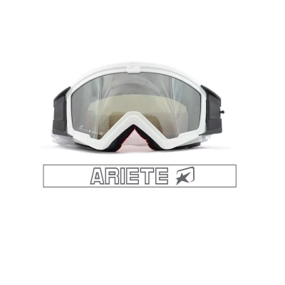 ARIETE Кроссовые очки (маска) MUDMAX - WHITE / SILVER LENS (moto parts) фото в интернет-магазине FrontFlip.Ru
