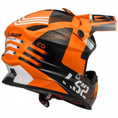 Мотошлем кроссовый LS2 MX456 LIGHT RALLIE ORANGE BLACK фото в интернет-магазине FrontFlip.Ru