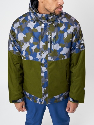 Спортивная куртка мужская зимняя цвета хаки 78015Kh фото в интернет-магазине FrontFlip.Ru