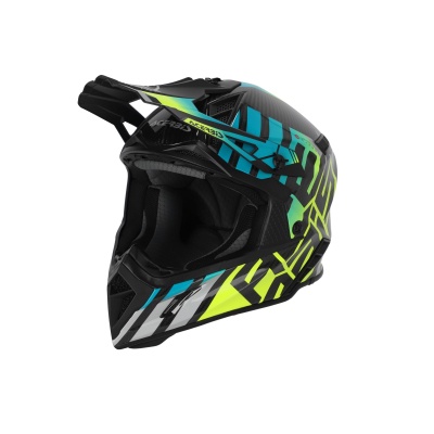 Шлем Acerbis STEEL CARBON 22-06 Light Blue/Fluo Yellow фото в интернет-магазине FrontFlip.Ru