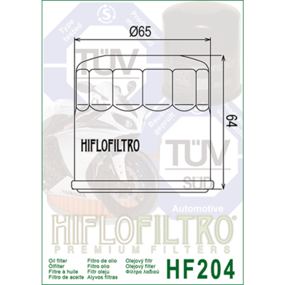 HIFLOFILTRO Масляные фильтры (HF204) фото в интернет-магазине FrontFlip.Ru