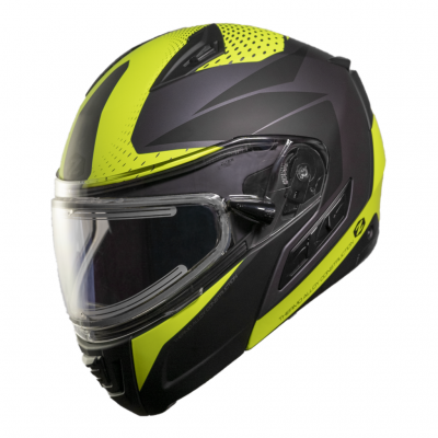 Шлем снегоходный ZOX Condor Parkway, стекло с электроподогревом, мат. желтый/черный фото в интернет-магазине FrontFlip.Ru