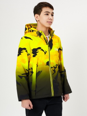 Куртка демисезонная для мальчика желтого цвета 168J фото в интернет-магазине FrontFlip.Ru