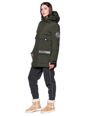 SNOW HEADQUARTER Снегоходная куртка женская B-8913 Хаки фото в интернет-магазине FrontFlip.Ru