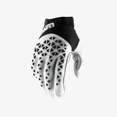 Мотоперчатки 100% Airmatic Glove Black/White/Silver фото в интернет-магазине FrontFlip.Ru
