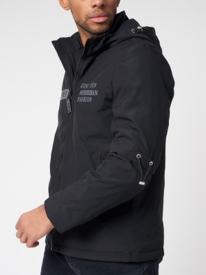 Куртка мужская с капюшоном черного цвета 88601Ch фото в интернет-магазине FrontFlip.Ru