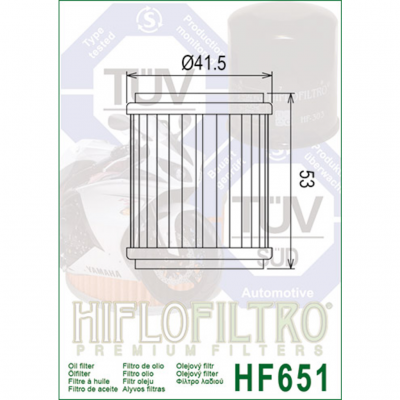HIFLOFILTRO Масляные фильтры (HF651) фото в интернет-магазине FrontFlip.Ru