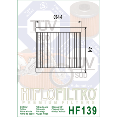HIFLOFILTRO Масляные фильтры (HF139) фото в интернет-магазине FrontFlip.Ru