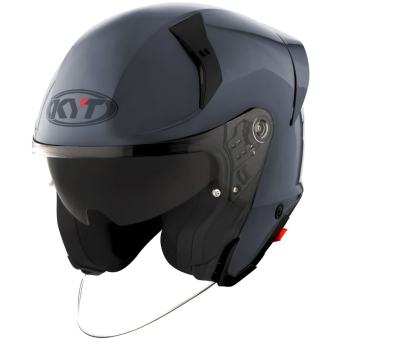 [KYT] Мотошлем TTR-JET PLAIN, цвет Серый фото в интернет-магазине FrontFlip.Ru
