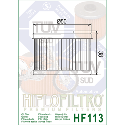 HIFLOFILTRO Масляные фильтры (HF113) фото в интернет-магазине FrontFlip.Ru