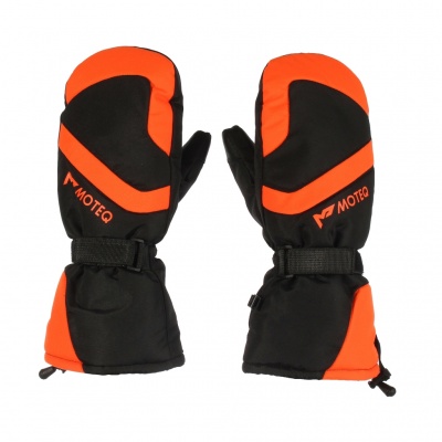 Зимние рукавицы/варежки MOTEQ БОБЕР, не промокаемые на мембране черный/оранжевый фото в интернет-магазине FrontFlip.Ru