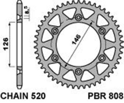 PBR Звезда задняя    808-51   (алюм) фото в интернет-магазине FrontFlip.Ru