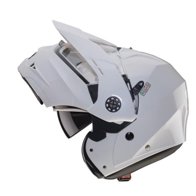 [CABERG] Мотошлем TOURMAX, цвет Белый Металлик фото в интернет-магазине FrontFlip.Ru
