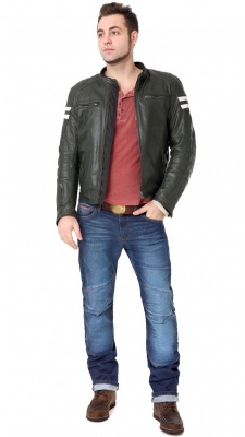 Мотоджинсы STARKS PYTHON STRONG STRETCH REGULAR FIT Синий Потертый фото в интернет-магазине FrontFlip.Ru