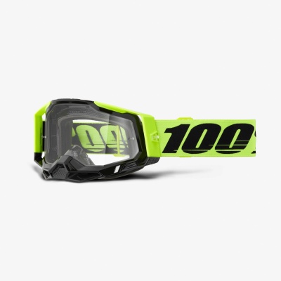 Очки 100% Racecraft 2 Neon Yellow / Clear фото в интернет-магазине FrontFlip.Ru