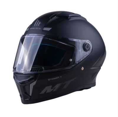 Шлем MT STINGER 2 SOLID Matt Black/Grey фото в интернет-магазине FrontFlip.Ru